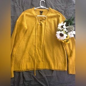 Mustard yellow long sleeve shirt,size small